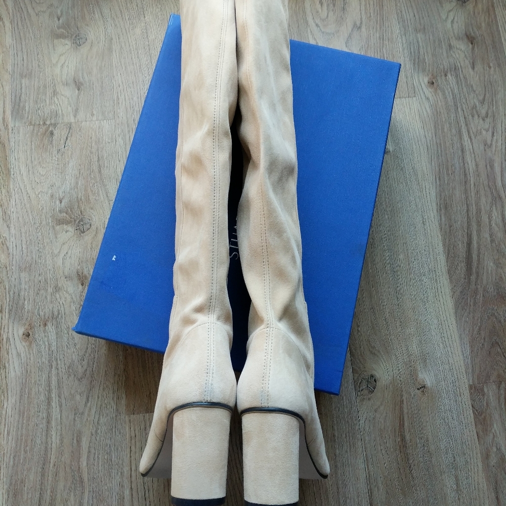 Stuart Weitzman Eloise 75 Bambina Suede Boots Wide - Picture 7 of 8